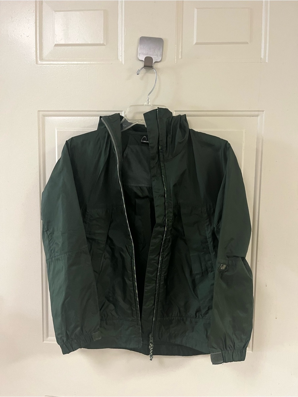Head Kids Dark Green Hooded Rain Jacket